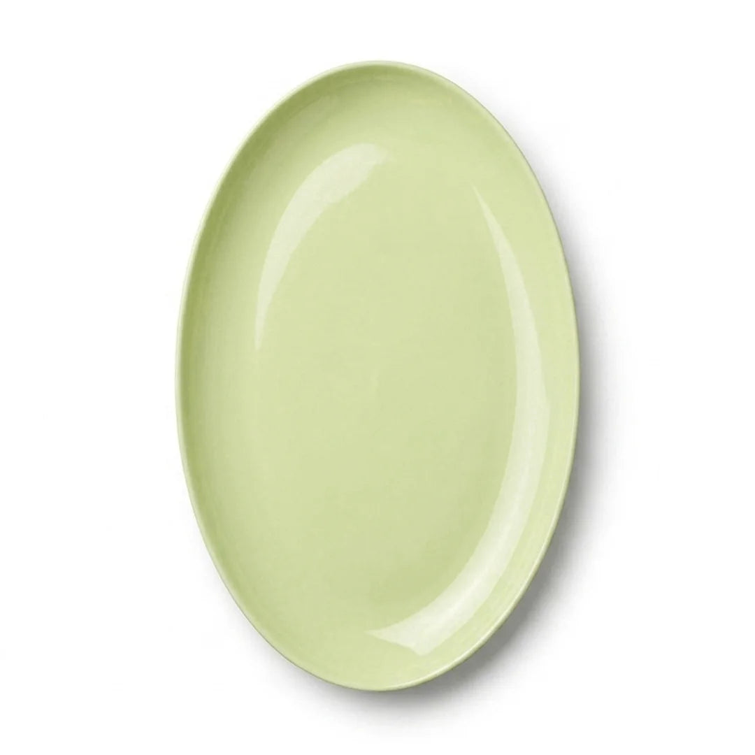 Luhpar Pebble Collection green organic oval plate, 14 inch