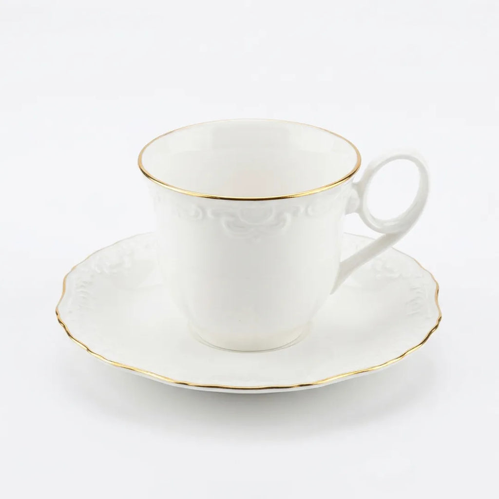 HO-002 Imperia Porcelain Milk Cup & Saucer Set of 12 Pieces – 180 ml