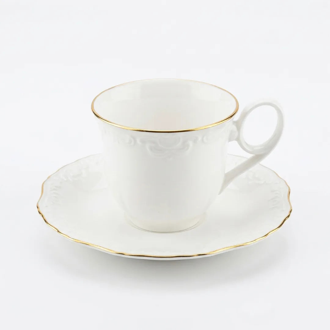 HO-002 Imperia Porcelain Milk Cup & Saucer Set of 12 Pieces – 180 ml