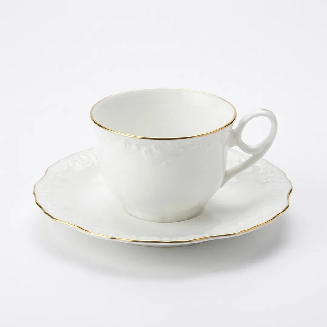 HO-003 Imperia Porcelain Espresso Cup & Saucer Set of 12 Pieces – 90 ml