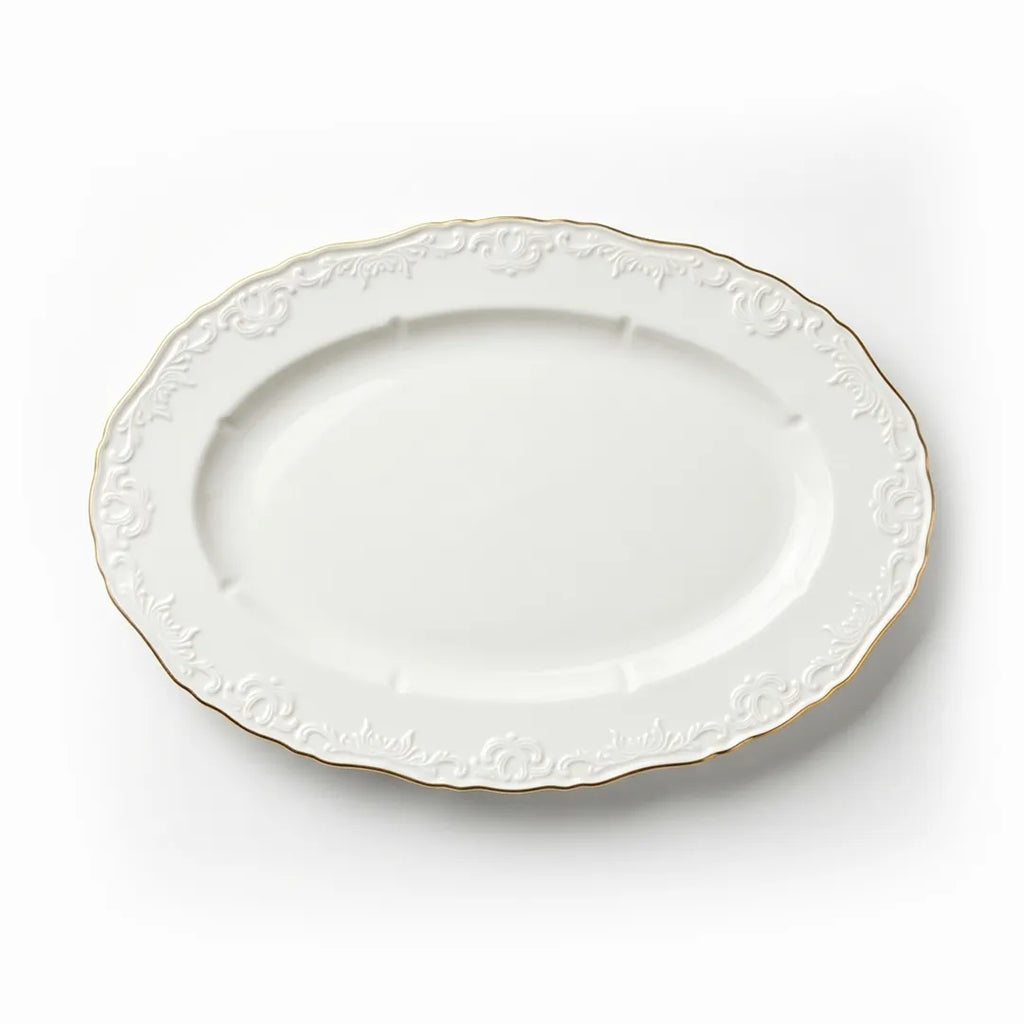 HO-007 Imperia Oval Porcelain Serving Platter – 12"