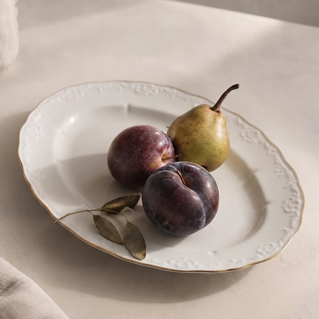 HO-007 Imperia Oval Porcelain Serving Platter – 12"