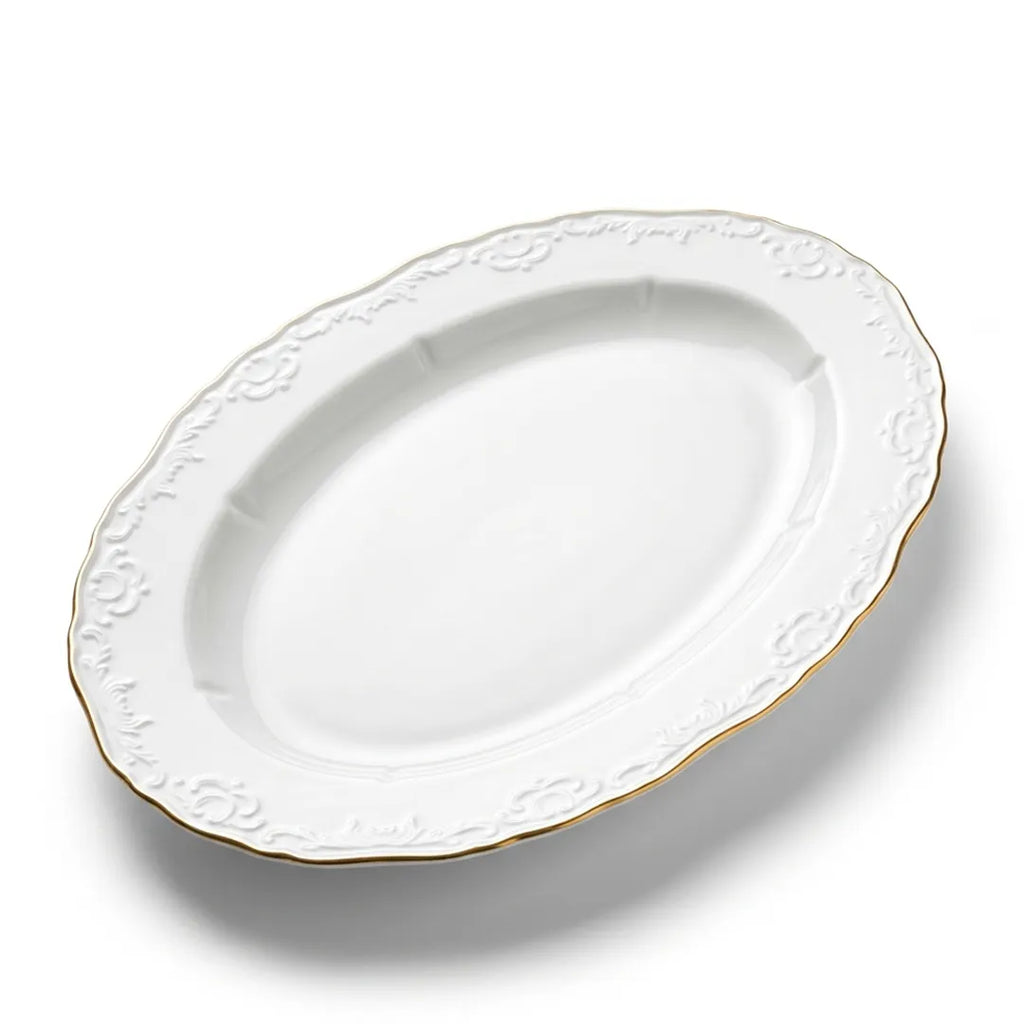HO-008 Imperia Oval Porcelain Serving Platter – 14"