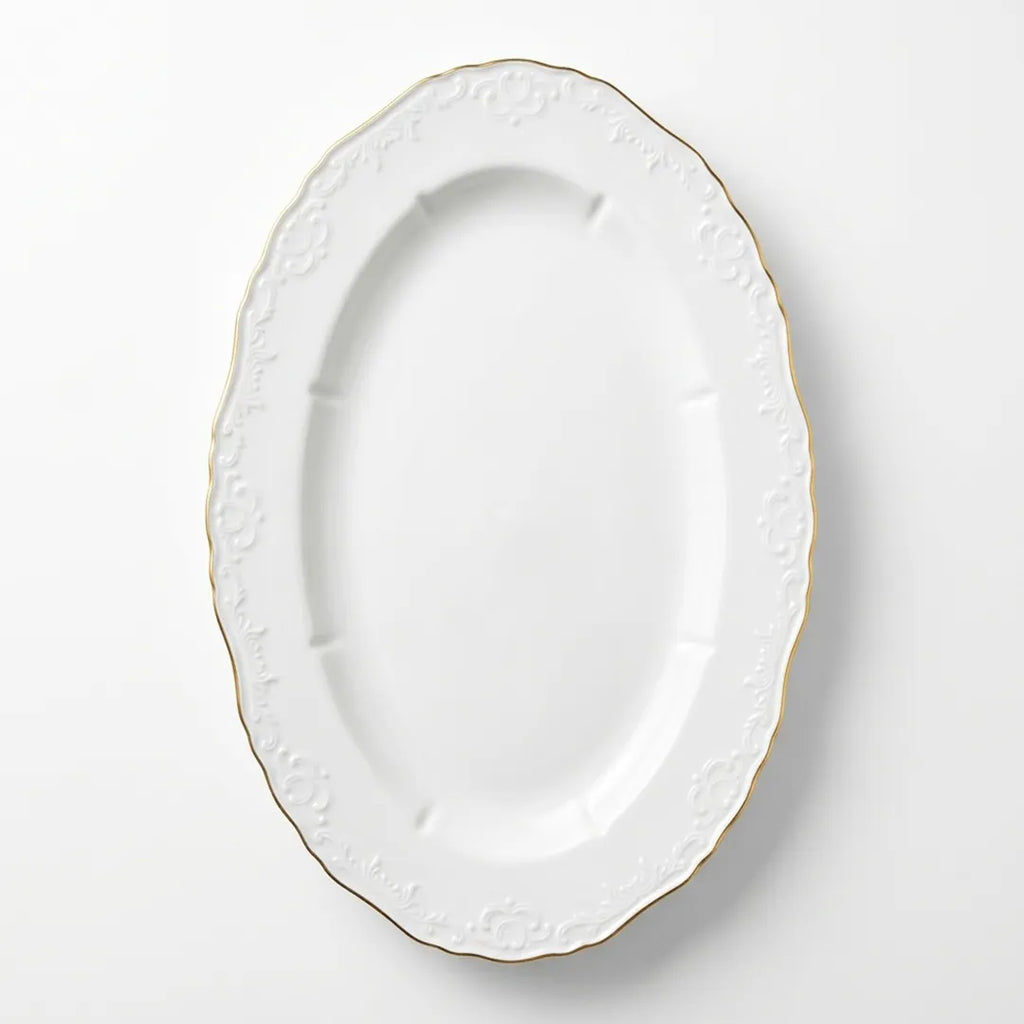HO-008 Imperia Oval Porcelain Serving Platter – 14"
