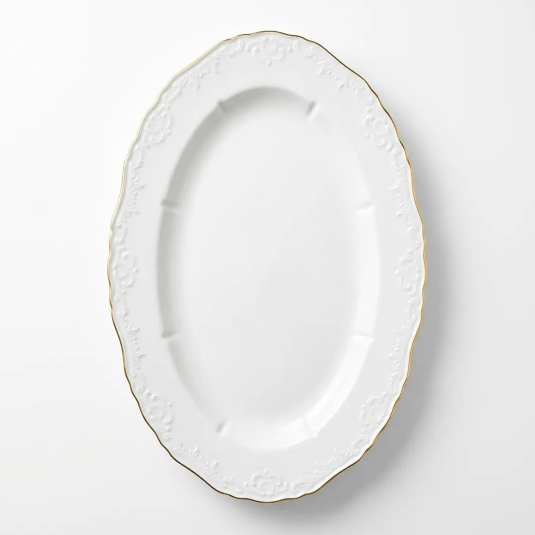HO-008 Imperia Oval Porcelain Serving Platter – 14"