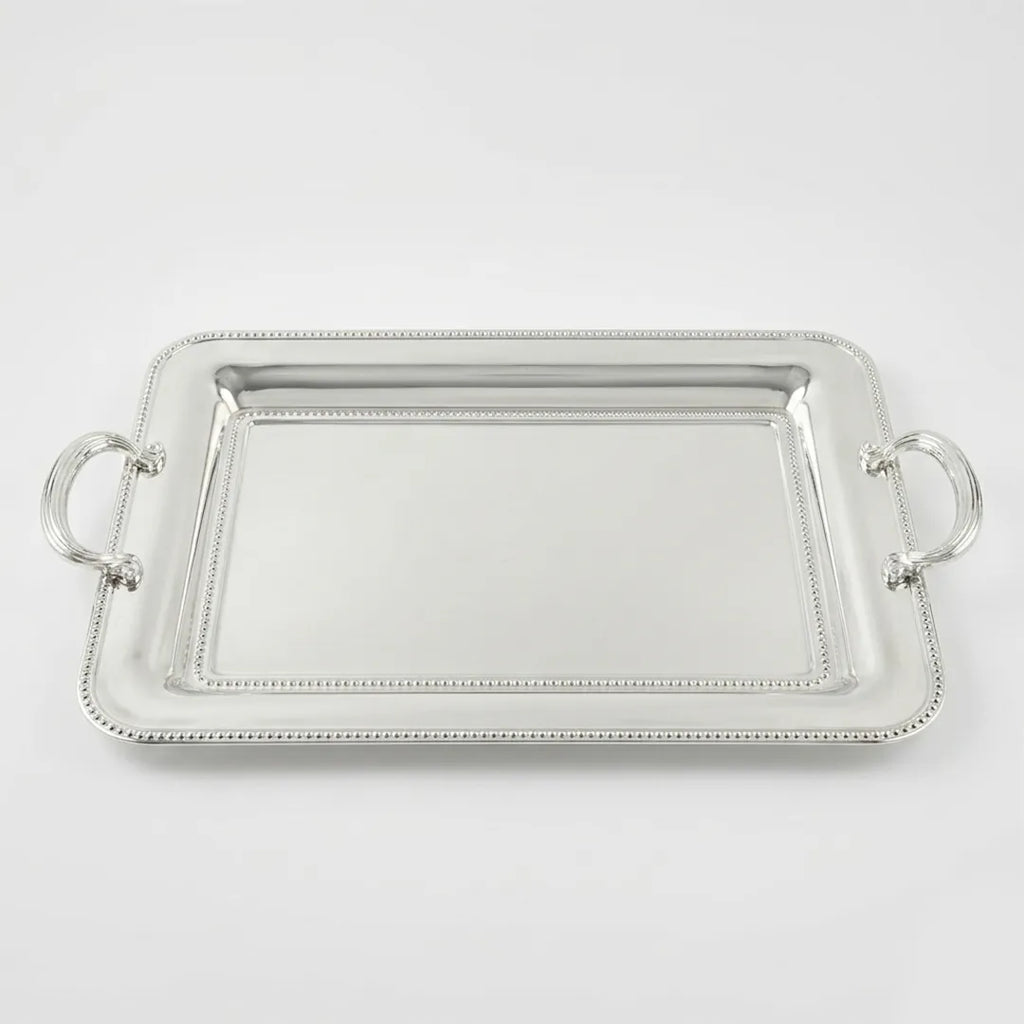 HO-1006B-S-S-SW Rectangular Metal Serving Tray with Handles 44 x 32 cm