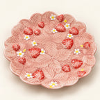 Berry Bloom strawberry and blossom salad plate, 19.5 cm, in blush pink New Bone China