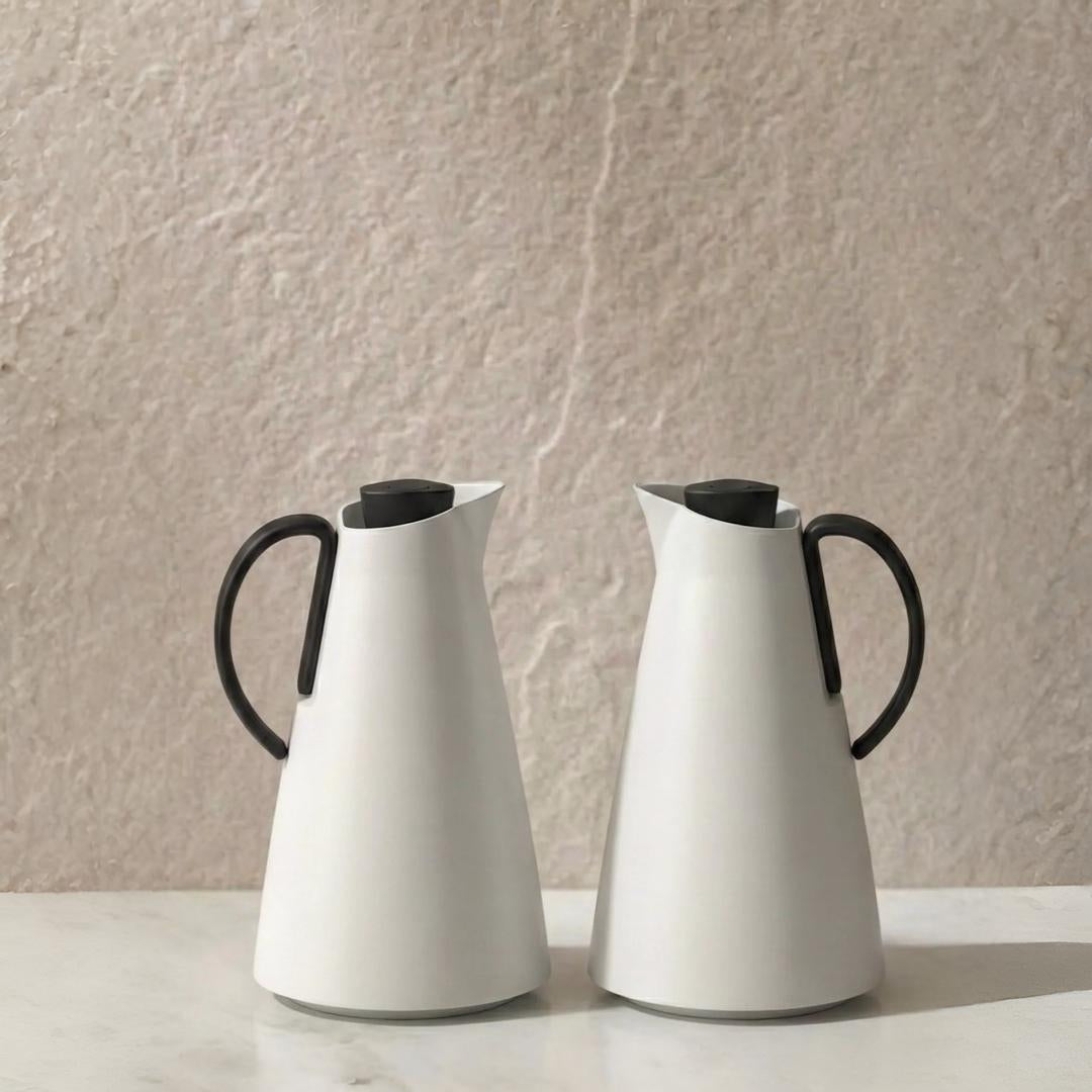 HS-2505 Adaman Vacuum Flask Set 1.0L Matt White with Black