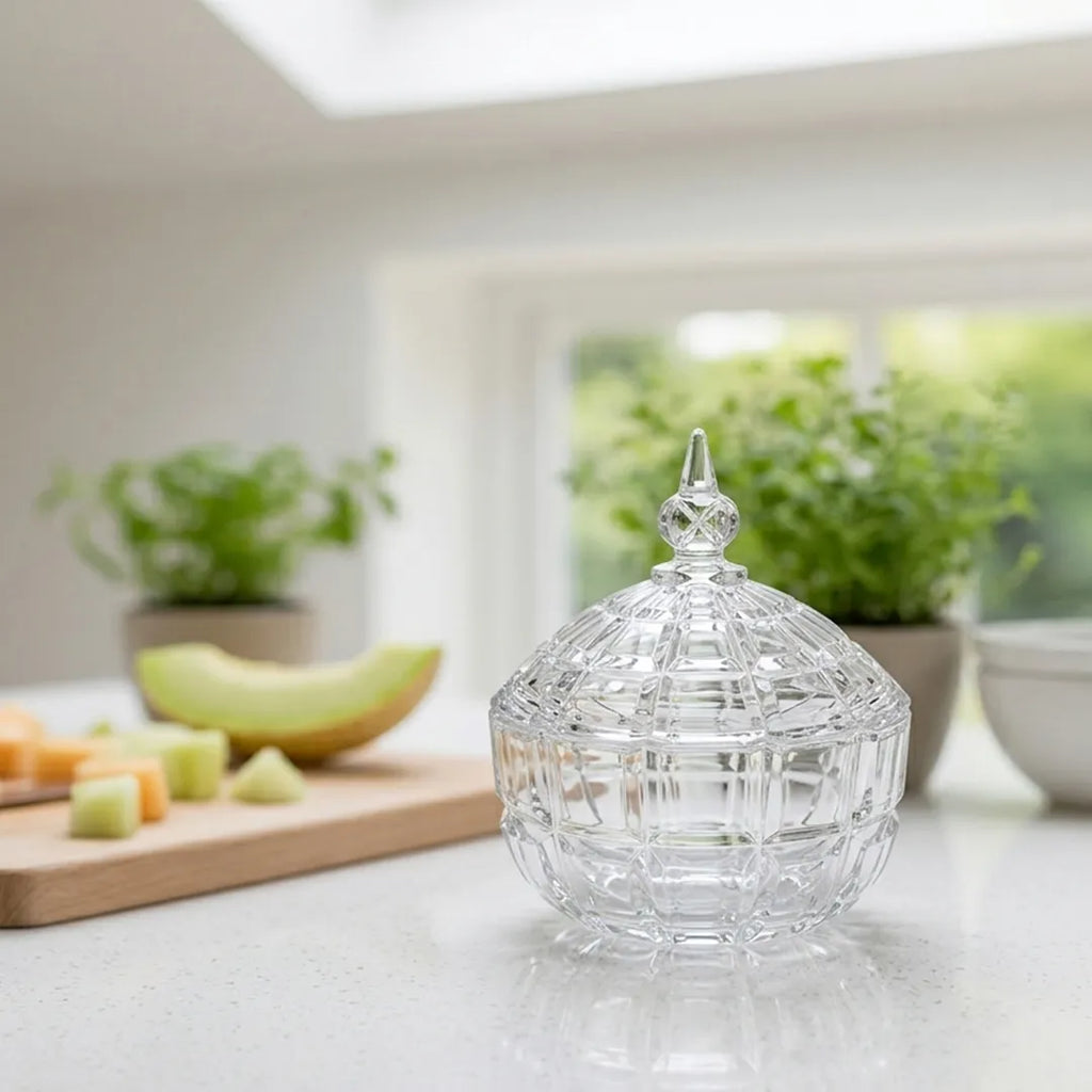 MS3101L Glass Sugar Bowl with Lid 16 cm