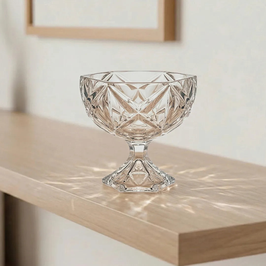 MS3102F Glass Fruit Bowl with Stand 20 cm