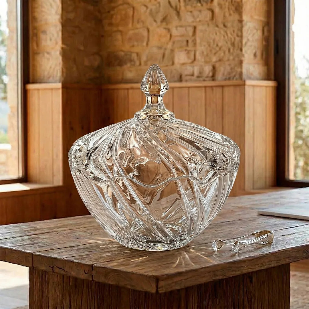 MS8039-200 Glass Sugar Bowl with Lid 20 cm
