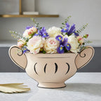 NW240794L-BEBK Ceramic Bowl Vase Beige Black 26 cm