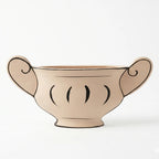 NW240794L-BEBK Ceramic Bowl Vase Beige Black 26 cm