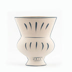 NW240796L-MWBL Ceramic Vase White Blue Pattern 24 cm