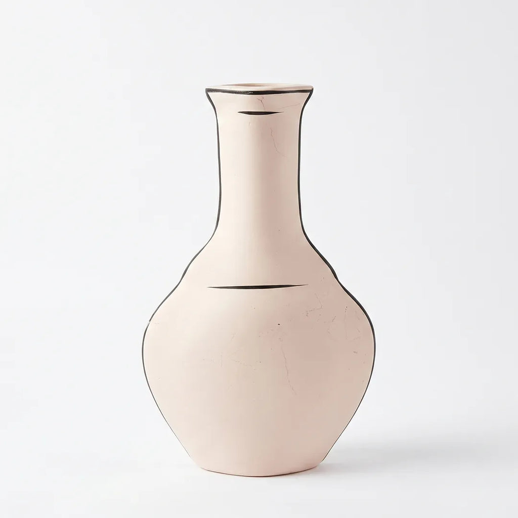 NW240798L-BEBK Ceramic Vase Beige Black 26 cm