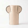 NW240801L-MWBL Ceramic Vase Beige Black Modern Shape 25 cm