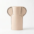 NW240801L-MWBL Ceramic Vase Beige Black Modern Shape 25 cm