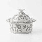 P-B 11 Selene Botanical Motif Ceramic Serving Pot with Lid – 11 cm