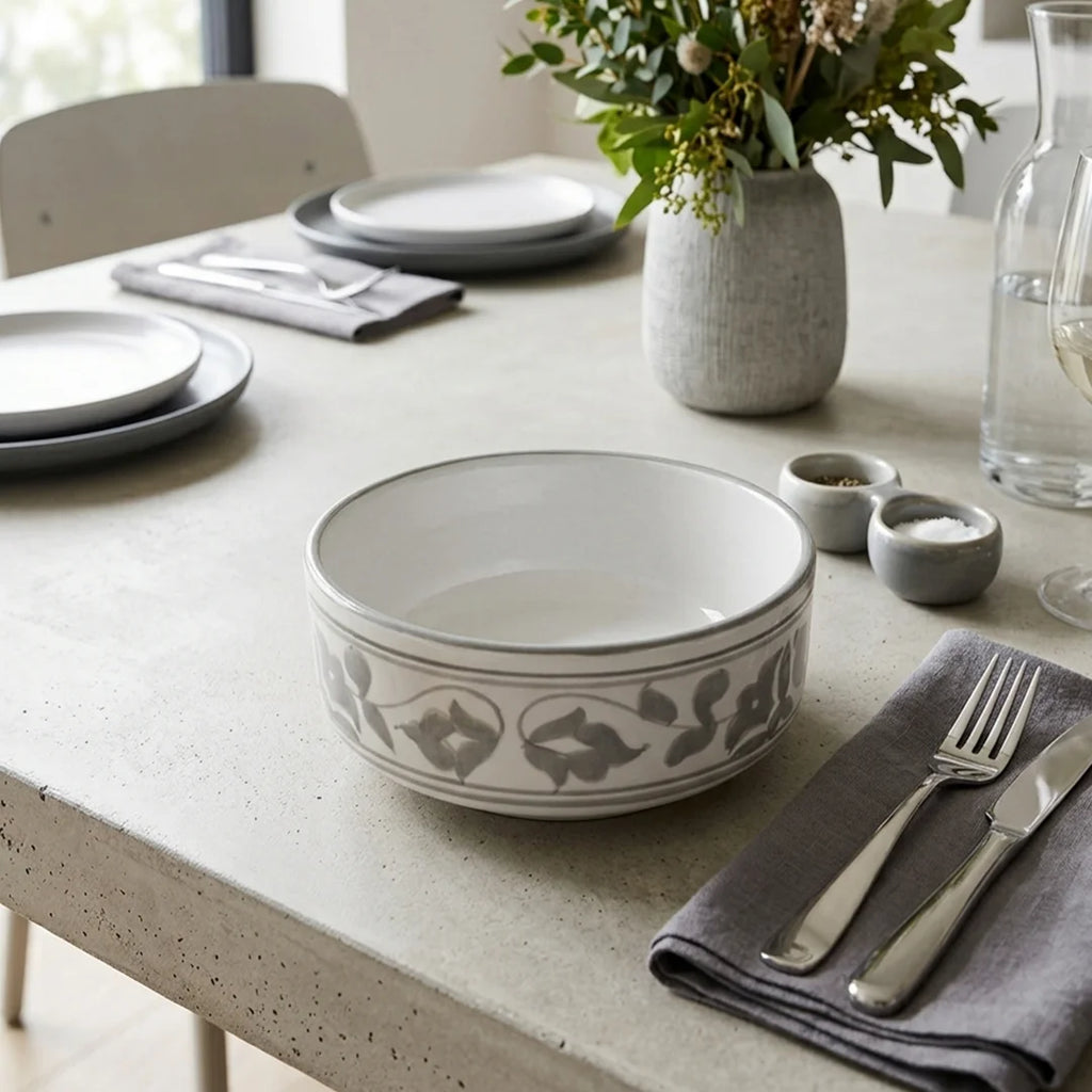 P-B 14 Selene Botanical Motif Ceramic Bowl – 14 cm