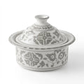 P-B 20 Selene Botanical Motif Ceramic Serving Pot with Lid – 20 cm