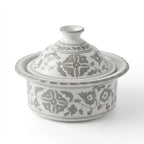 P-B 20 Selene Botanical Motif Ceramic Serving Pot with Lid – 20 cm