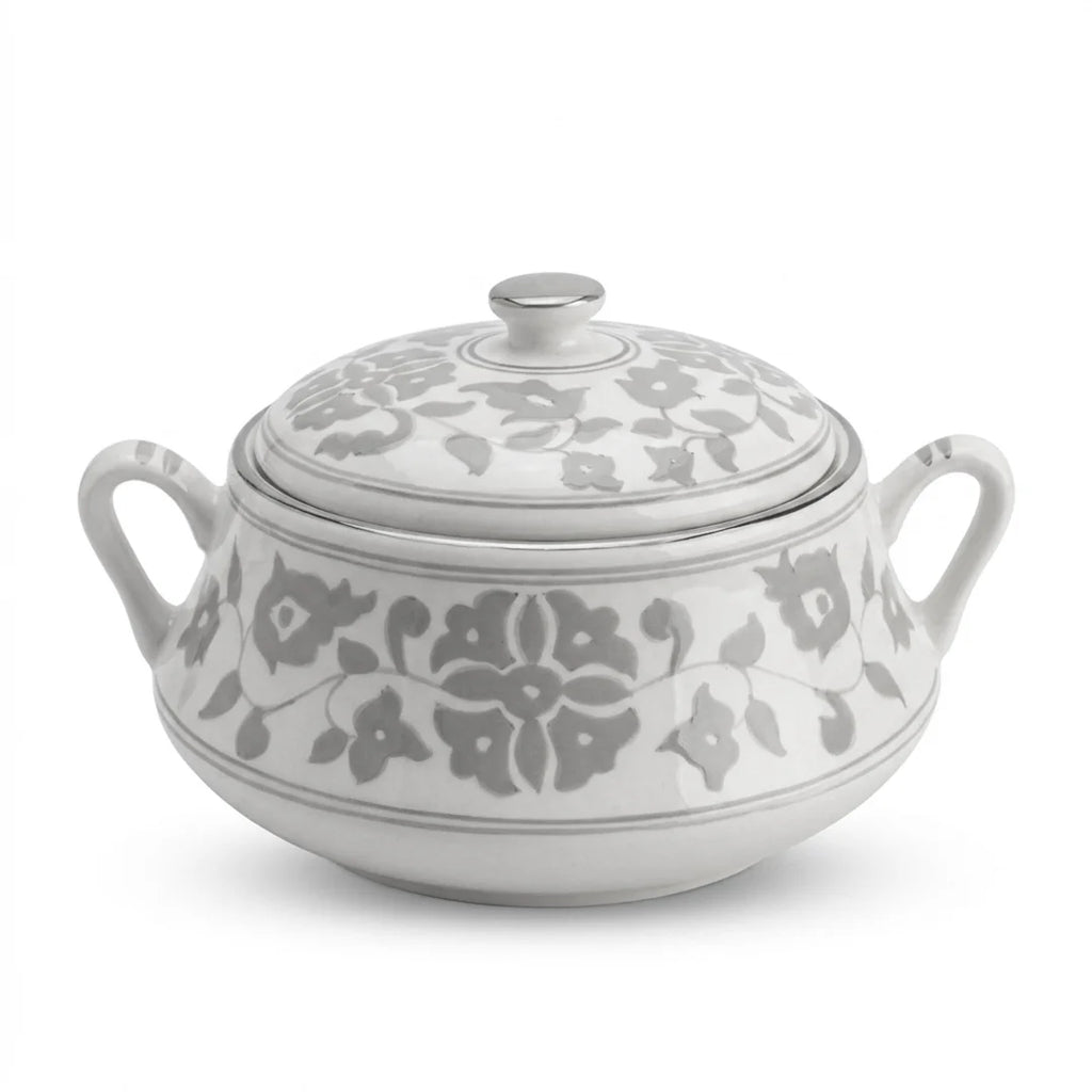P-B 25 Selene Botanical Motif Ceramic Soup Tureen – 25 cm