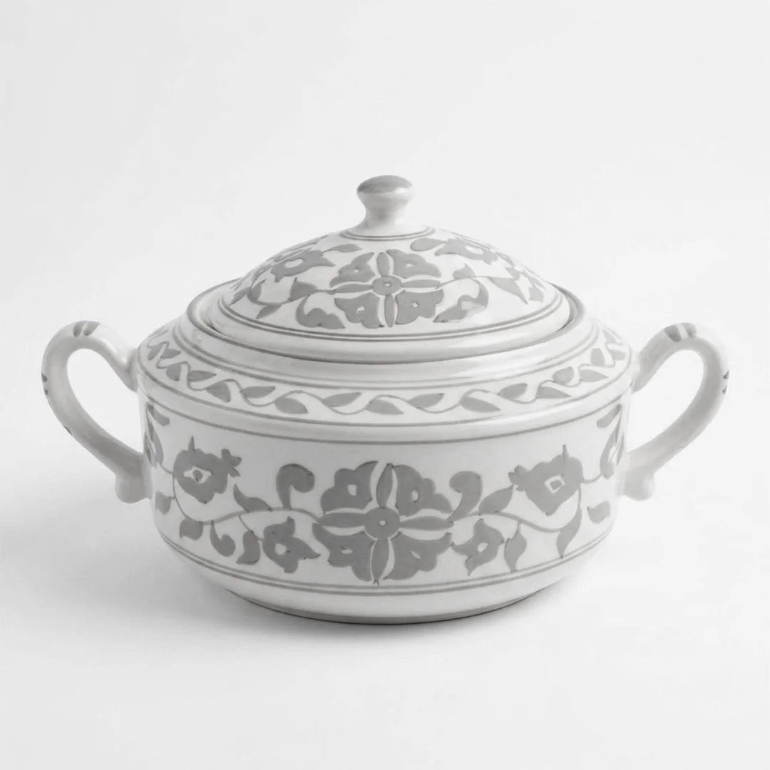 P-B 25 Selene Botanical Motif Ceramic Soup Tureen – 25 cm