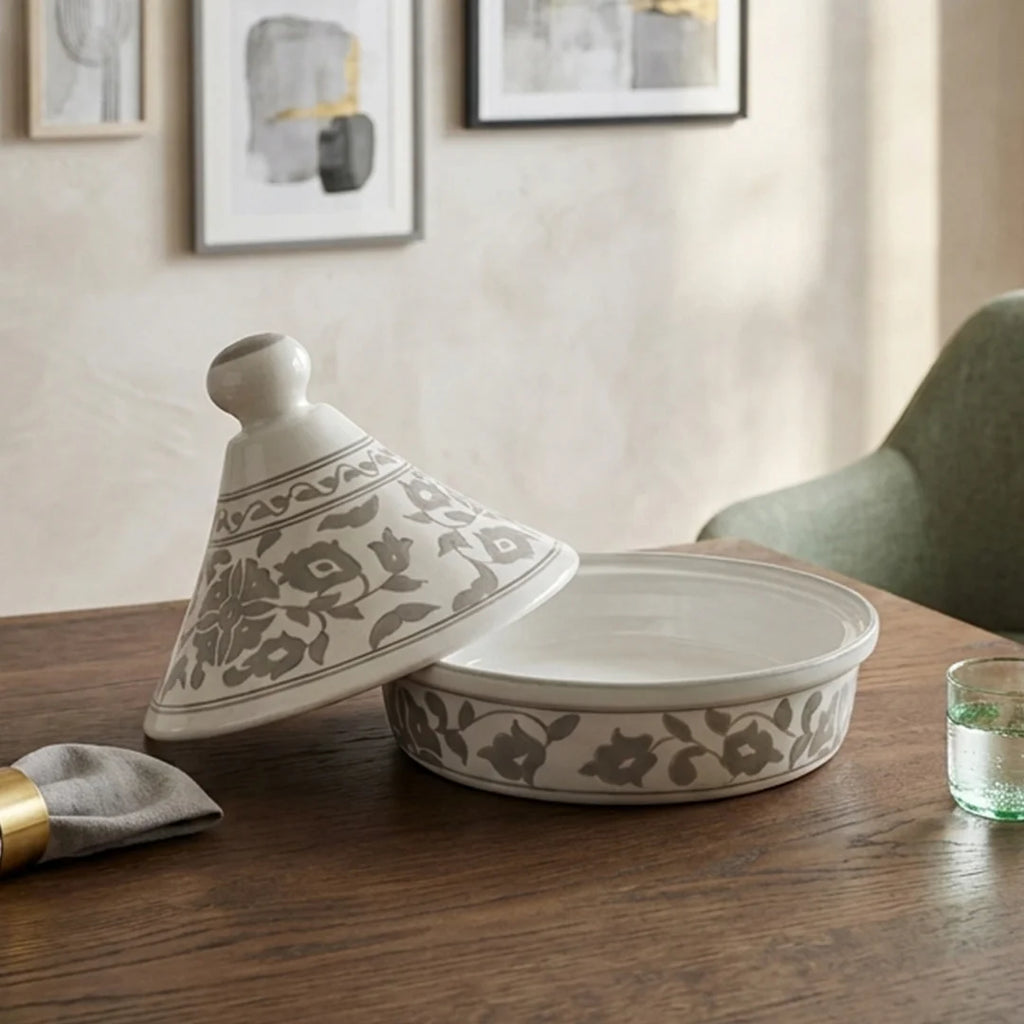 P-B 26 Selene Botanical Motif Ceramic Tagine – 26 cm