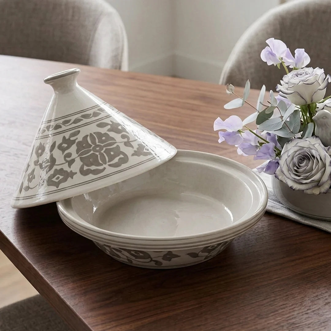 P-B 32 Selene Botanical Motif Ceramic Tagine – 32 cm