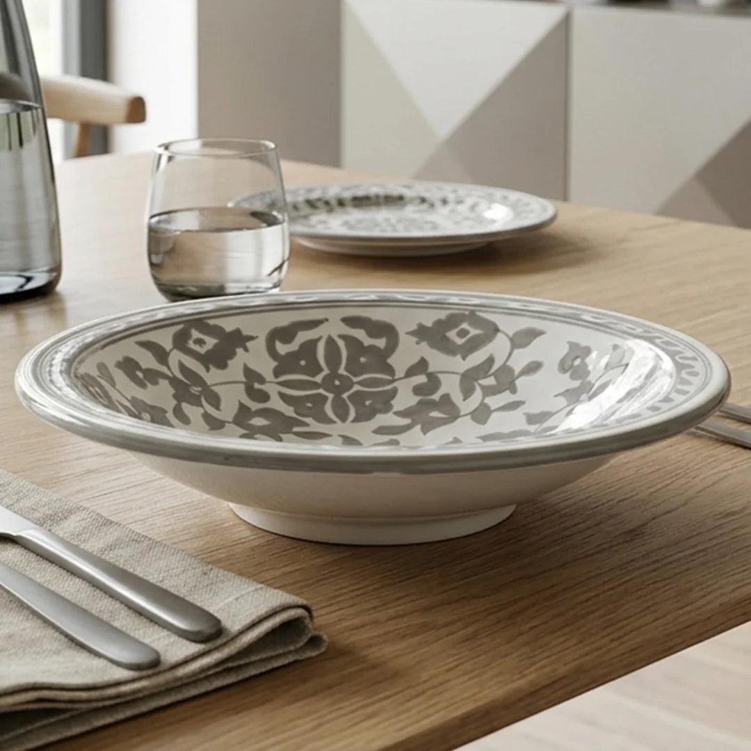 P-B 42 Selene Botanical Motif Footed Serving Platter – 42 cm