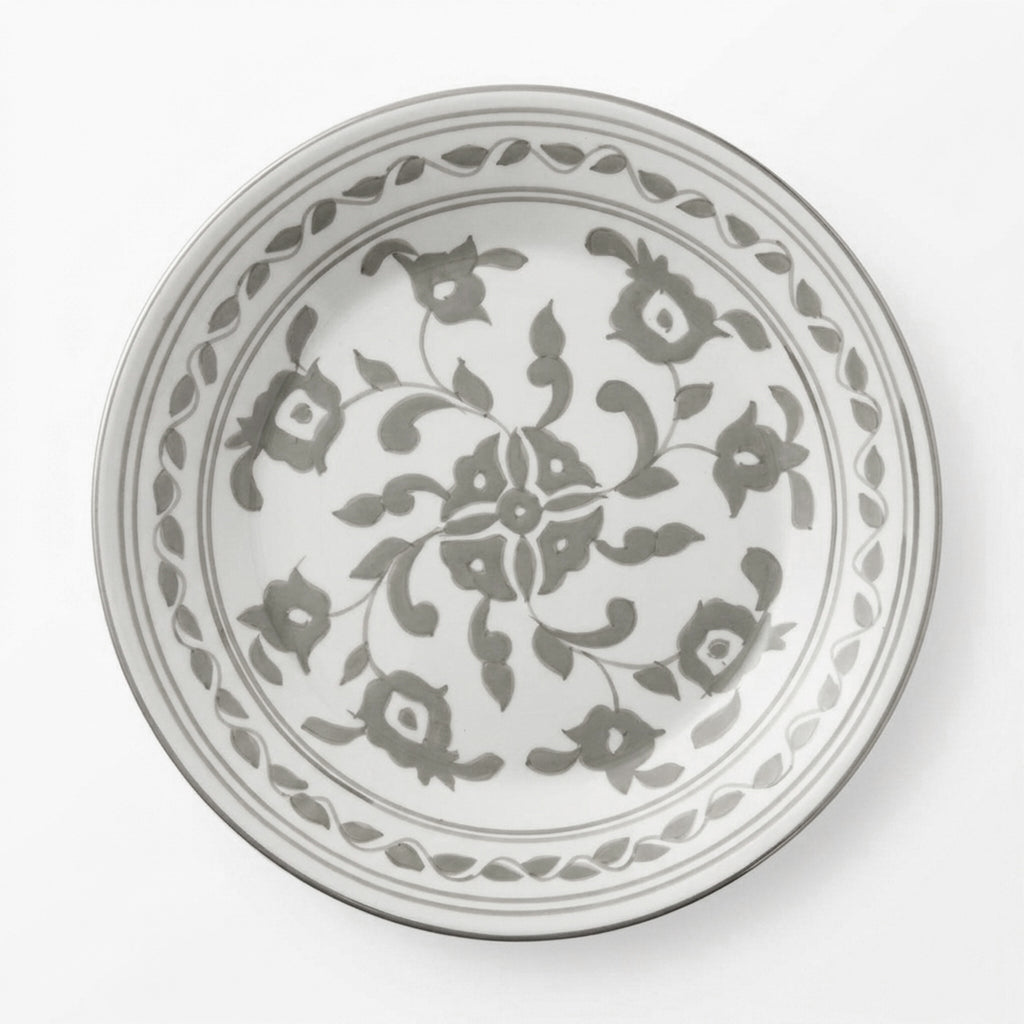 P-B 28 Selene Botanical Motif Round Serving Plate – 28 cm