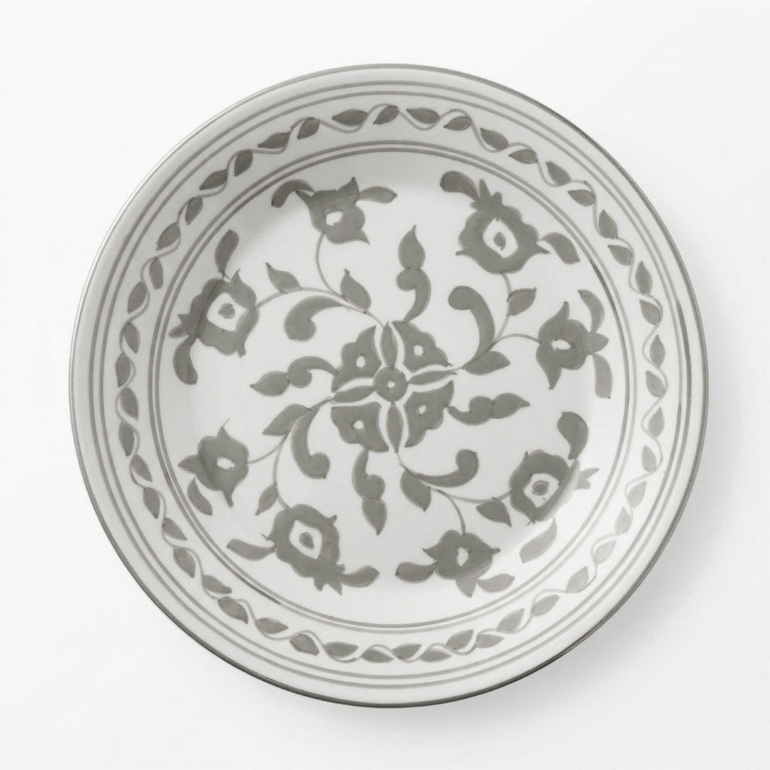 P-B 28 Selene Botanical Motif Round Serving Plate – 28 cm