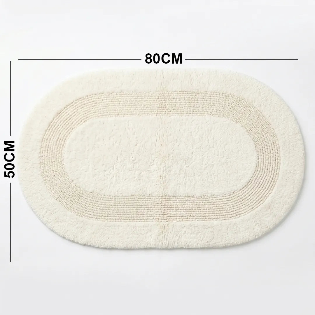 PHBM0008 Luhpar Soft Reversible Oval Door Mat Ivory 50 × 80 cm