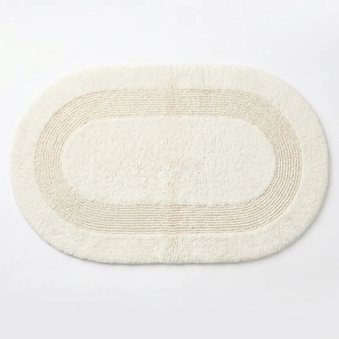 PHBM0008 Luhpar Soft Reversible Oval Door Mat Ivory 50 × 80 cm