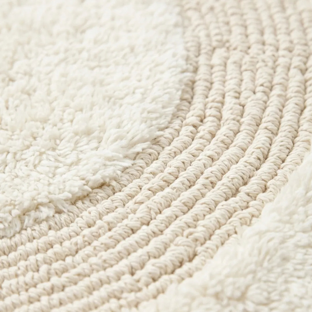 PHBM0008 Luhpar Soft Reversible Oval Door Mat Ivory 50 × 80 cm
