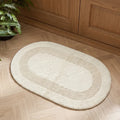 PHBM0008 Luhpar Soft Reversible Oval Door Mat Ivory 50 × 80 cm