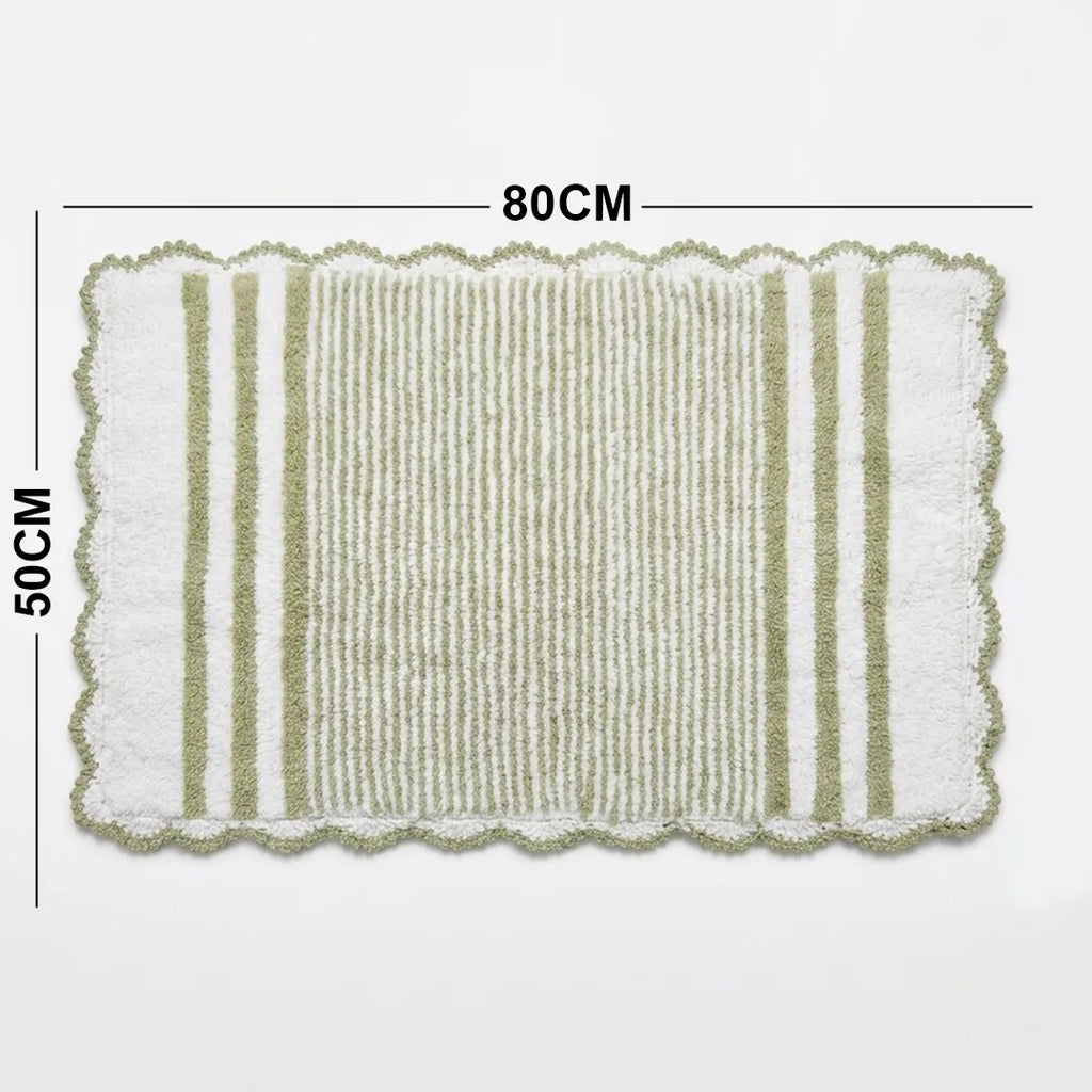 PHBM0038 Luhpar Soft Reversible Door Mat Green Stripe 50 × 80 cm
