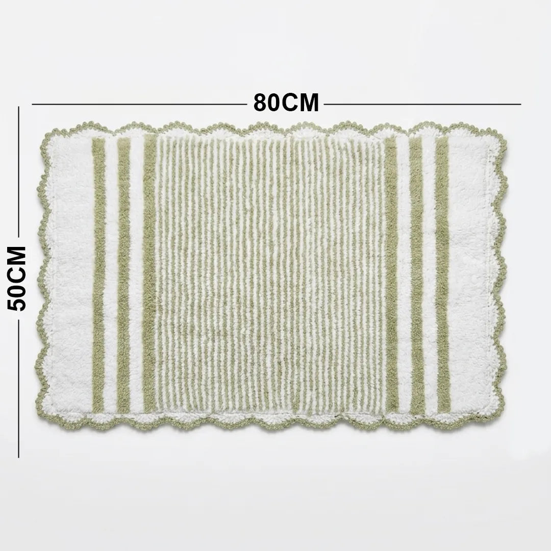 PHBM0038 Luhpar Soft Reversible Door Mat Green Stripe 50 × 80 cm