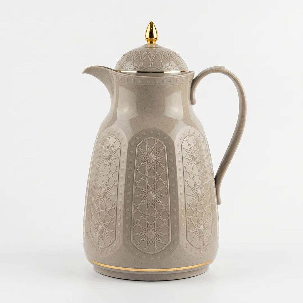 RS-132-13-A32 Rose Arabic Pattern Thermal Flask Beige & Gold 1.3L