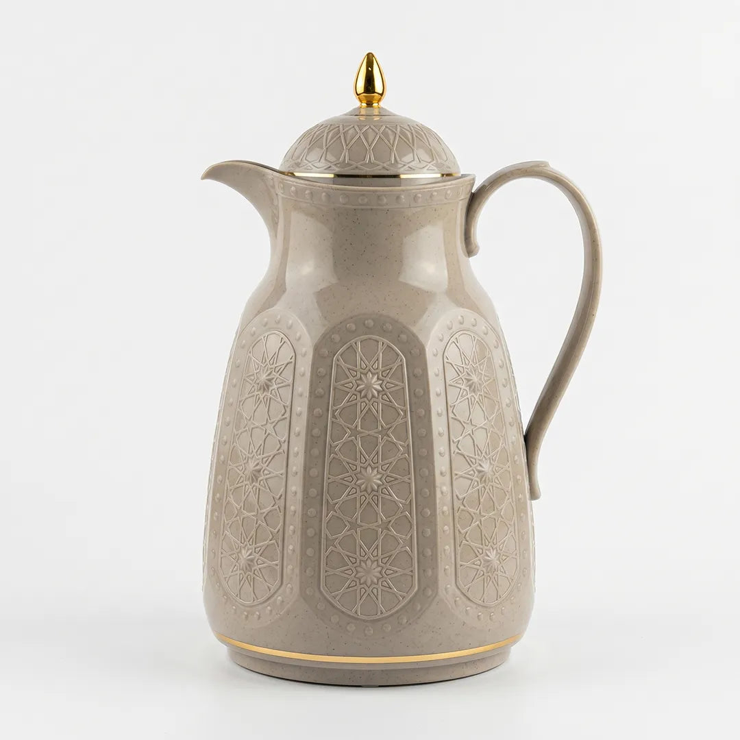 RS-132-13-A32 Rose Arabic Pattern Thermal Flask Beige & Gold 1.3L