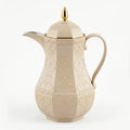 RS-624-13-CF-A34 Rose Arabic Embossed Vacuum Flask Beige & Gold 1.3L