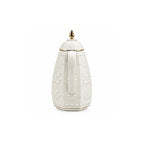 RS-711-06-A01 Rose Dallah Geometric Embossed Arabic Tea Flask – Ivory White & Gold, 650 ML