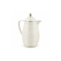 RS-711-06-A01 Rose Dallah Geometric Embossed Arabic Tea Flask – Ivory White & Gold, 650 ML