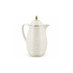 RS-711-06-A01 Rose Dallah Geometric Embossed Arabic Tea Flask – Ivory White & Gold, 650 ML
