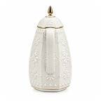 RS-711-15-A01 Rose Dallah Geometric Embossed Arabic Tea Flask – Ivory White & Gold, 1.5 Litres