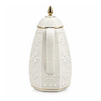 RS-711-15-CF-A01 Rose Dallah Geometric Embossed Arabic Coffee Flask – Ivory White & Gold, 1.5 Litres