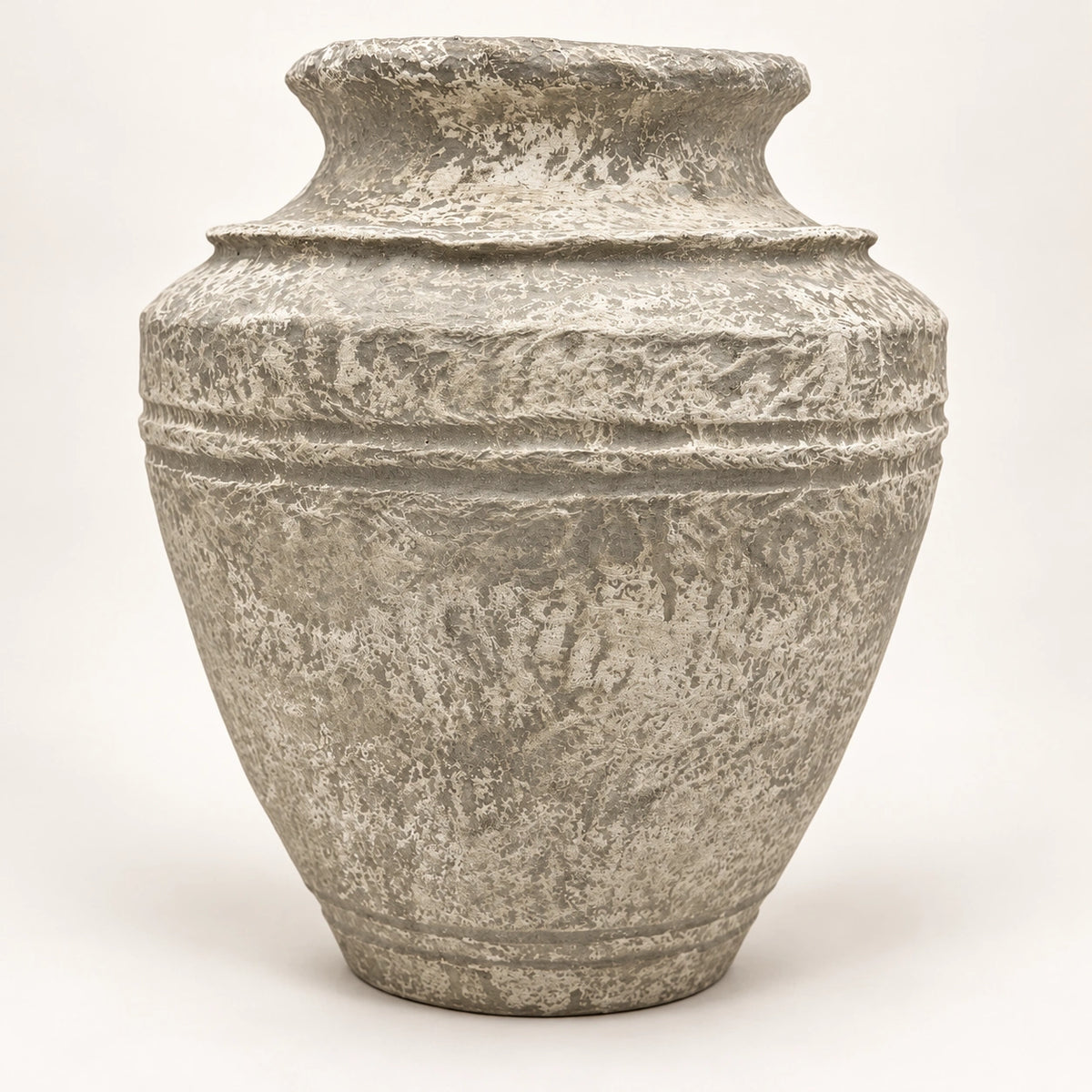 Stone effect papier-mache decor vase, 38 cm, full hero view