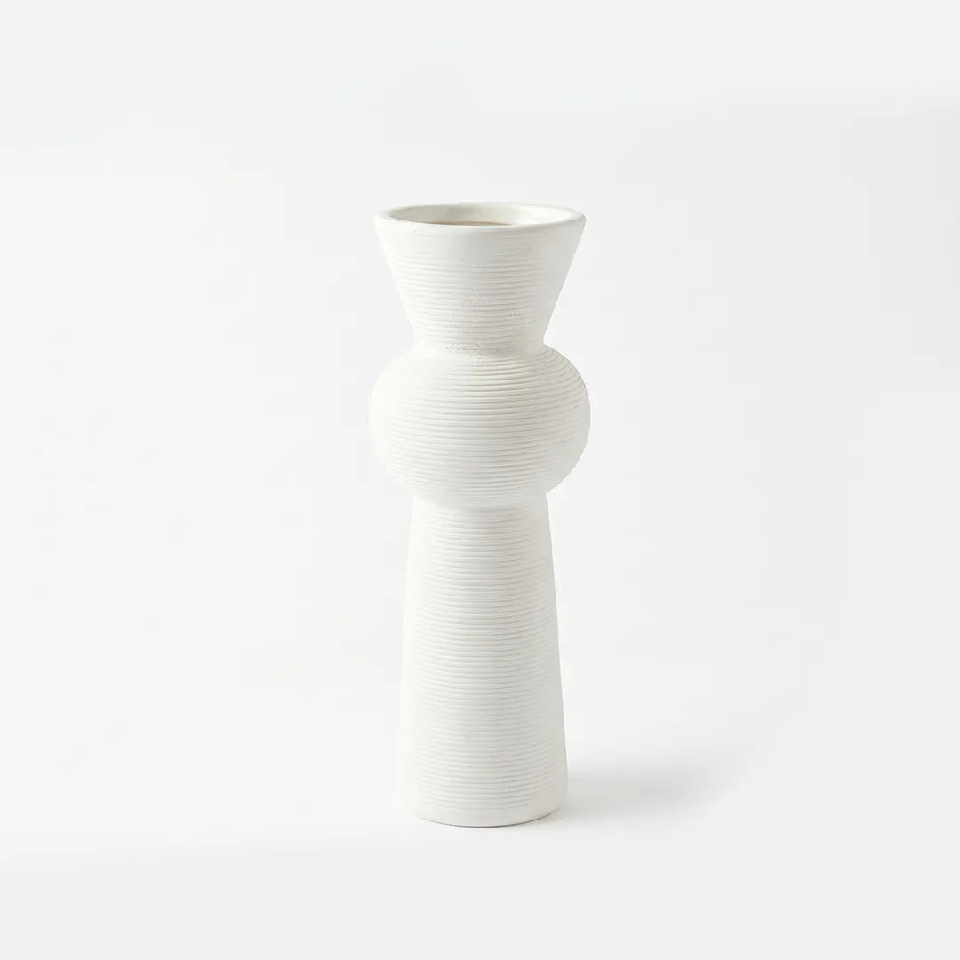 SD578 Ceramic Vase Textured Ivory Decorative Vase