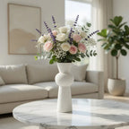 SD578 Ceramic Vase Textured Ivory Decorative Vase