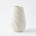 SD640 Textured Swirl Ceramic Flower Vase Ivory 22cm